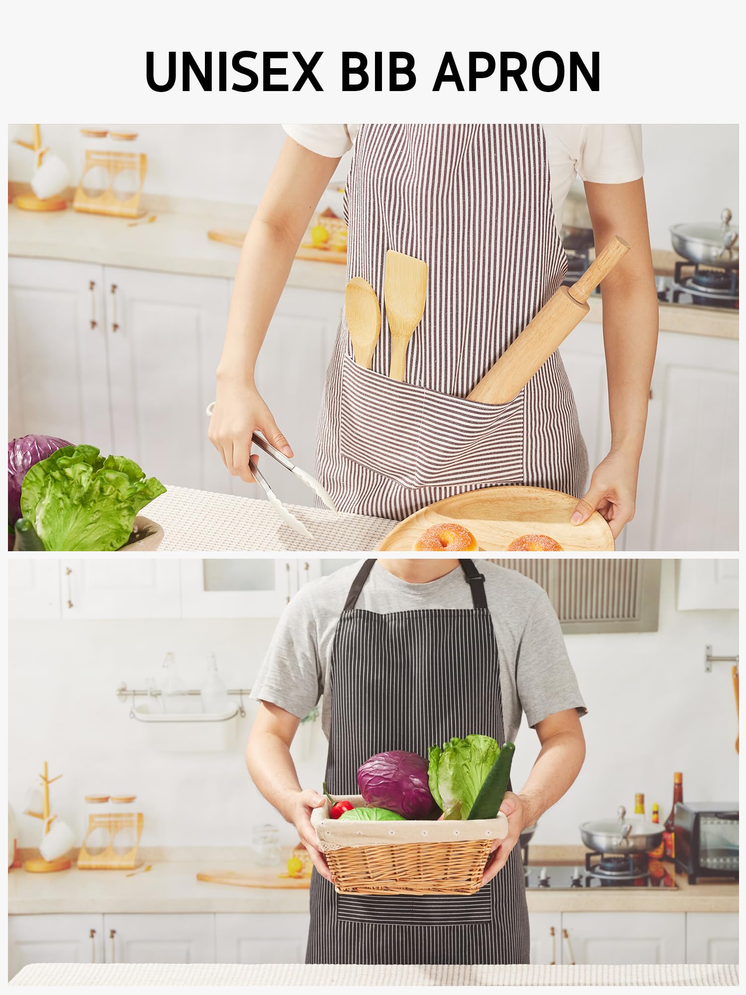 Syntus stylish stripe design apron suitable for home cooks and pros.