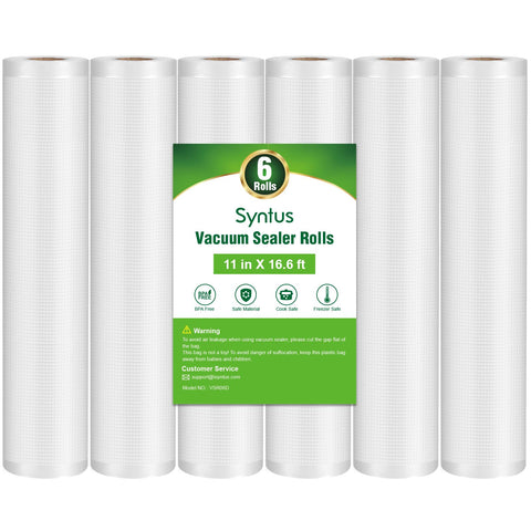 Syntus six-roll pack of vacuum bags for organized bulk storage