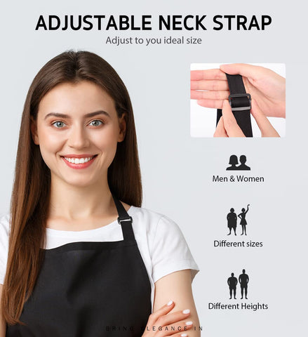 Syntus bib apron chest-to-knee coverage protects clothing in kitchen