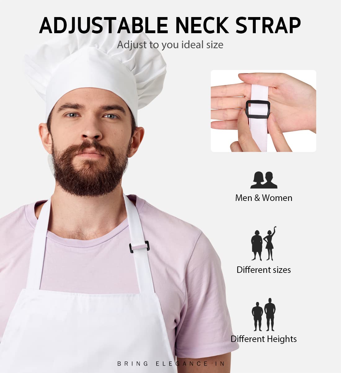 Syntus bib apron machine washable for easy cleaning