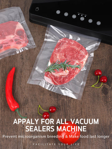 Syntus freezer-ready vacuum bags protect contents during cold storage.