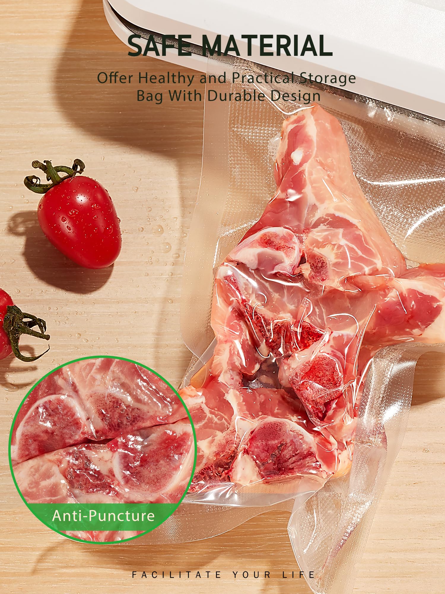 Syntus microwave-freezer-sous-vide safe bags suitable for multiple kitchen methods.