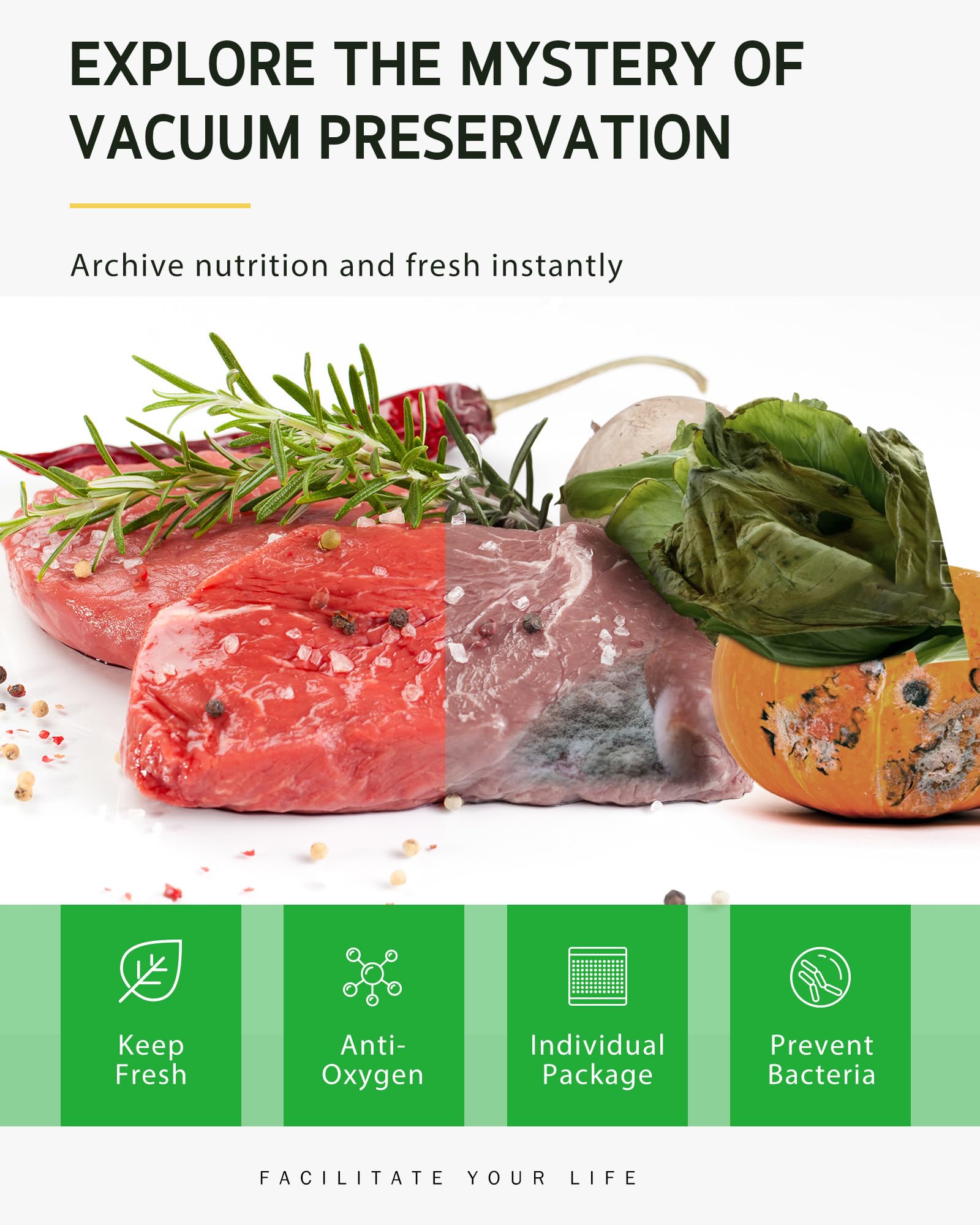 Syntus puncture-prevention design prevents tears when storing sharp-edged foods.