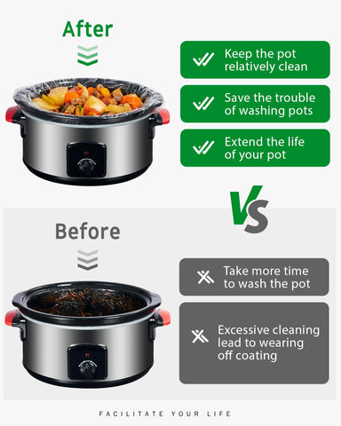 Syntus liner ready for slow cooking, minimizing cleanup