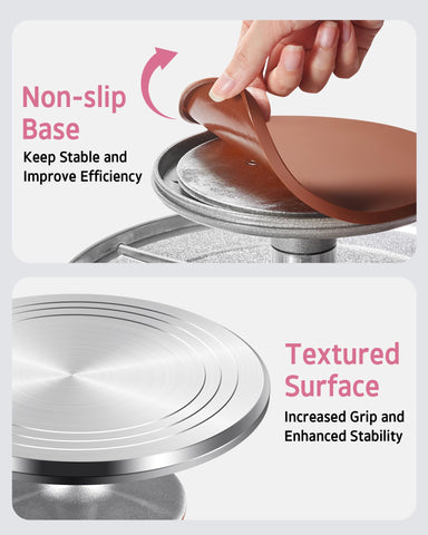 Syntus top platter with concentric circles and size markers for centering