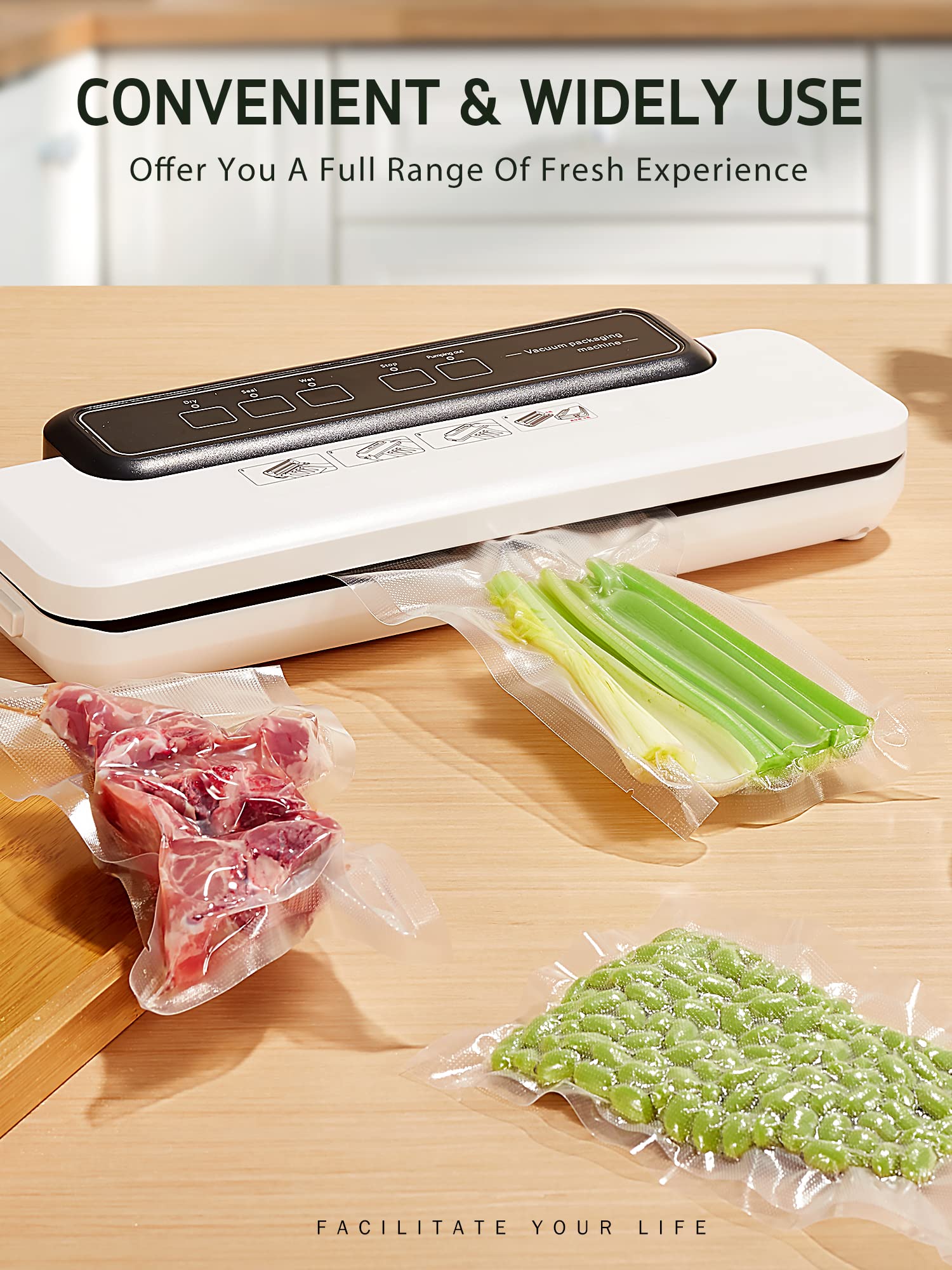 Syntus storage bags for vegetables, seafood, beans, and more