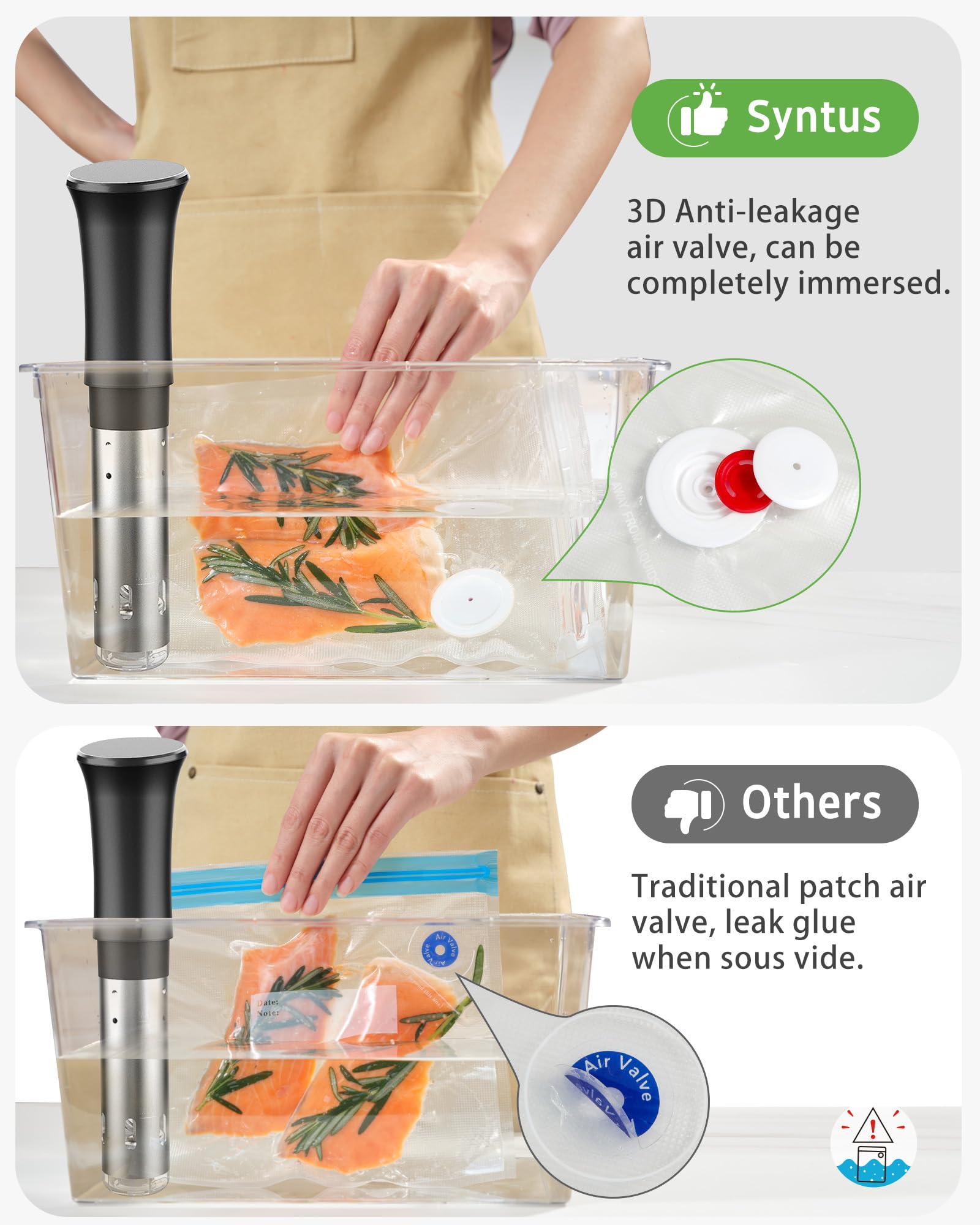 Syntus 11.8x13.8 inch bag ideal for whole protein portions and sous vide cooking