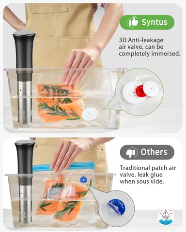 Syntus 11.8x13.8 inch bag ideal for whole protein portions and sous vide cooking