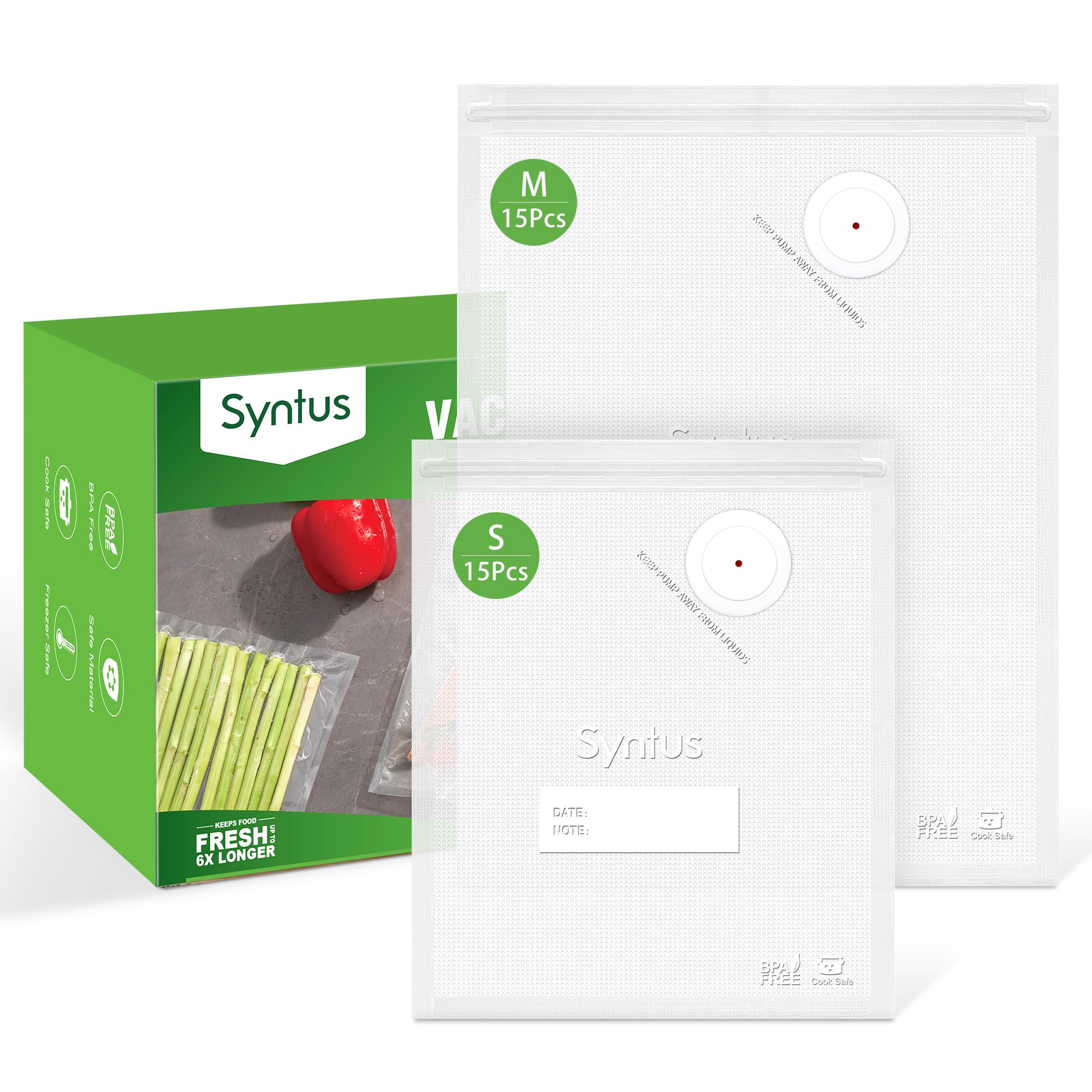 Syntus 8x10 vacuum sealer bag front view with strong seal for fresh storage