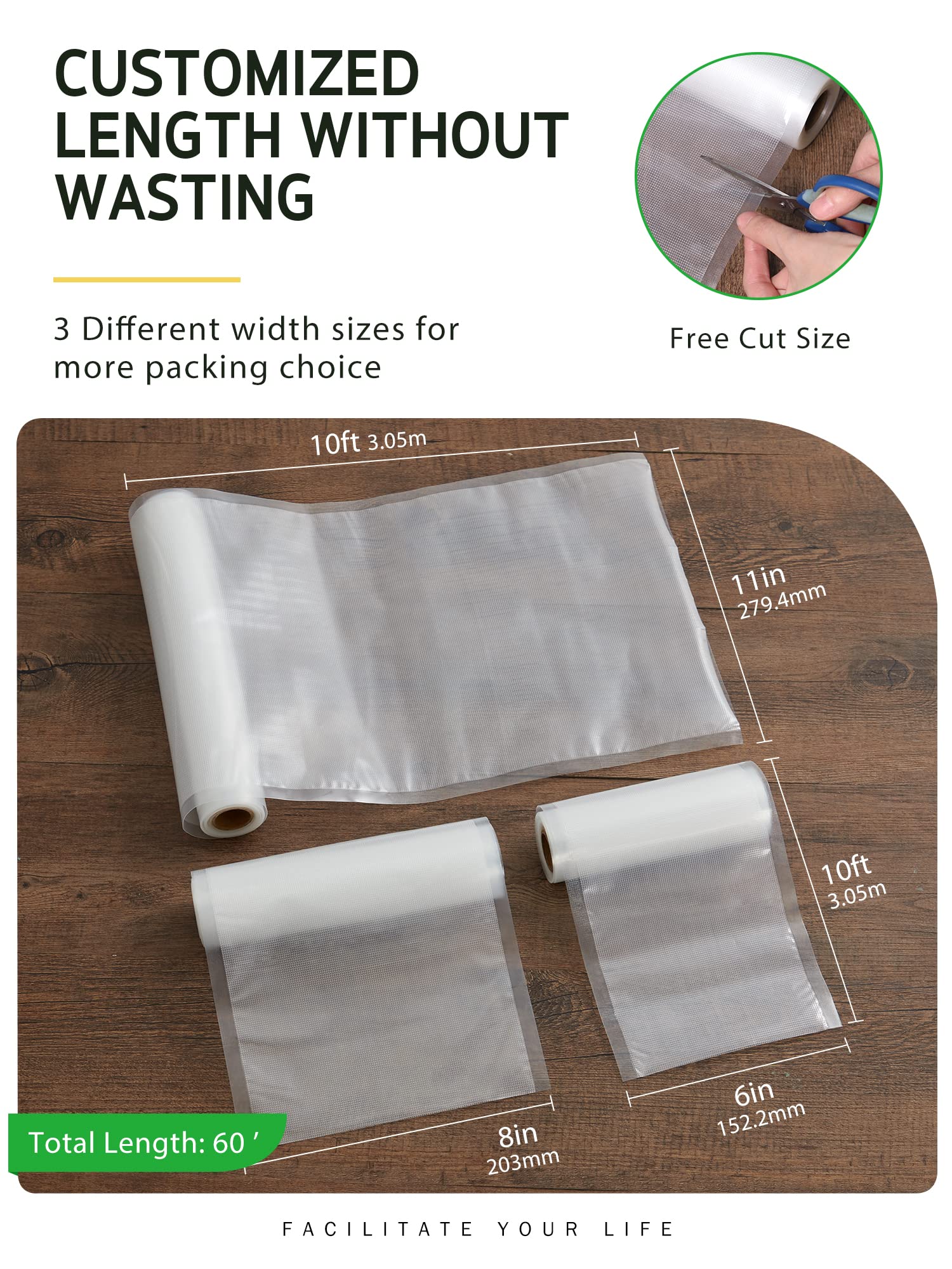 Syntus vacuum sealer bags 8x10 roll for medium items