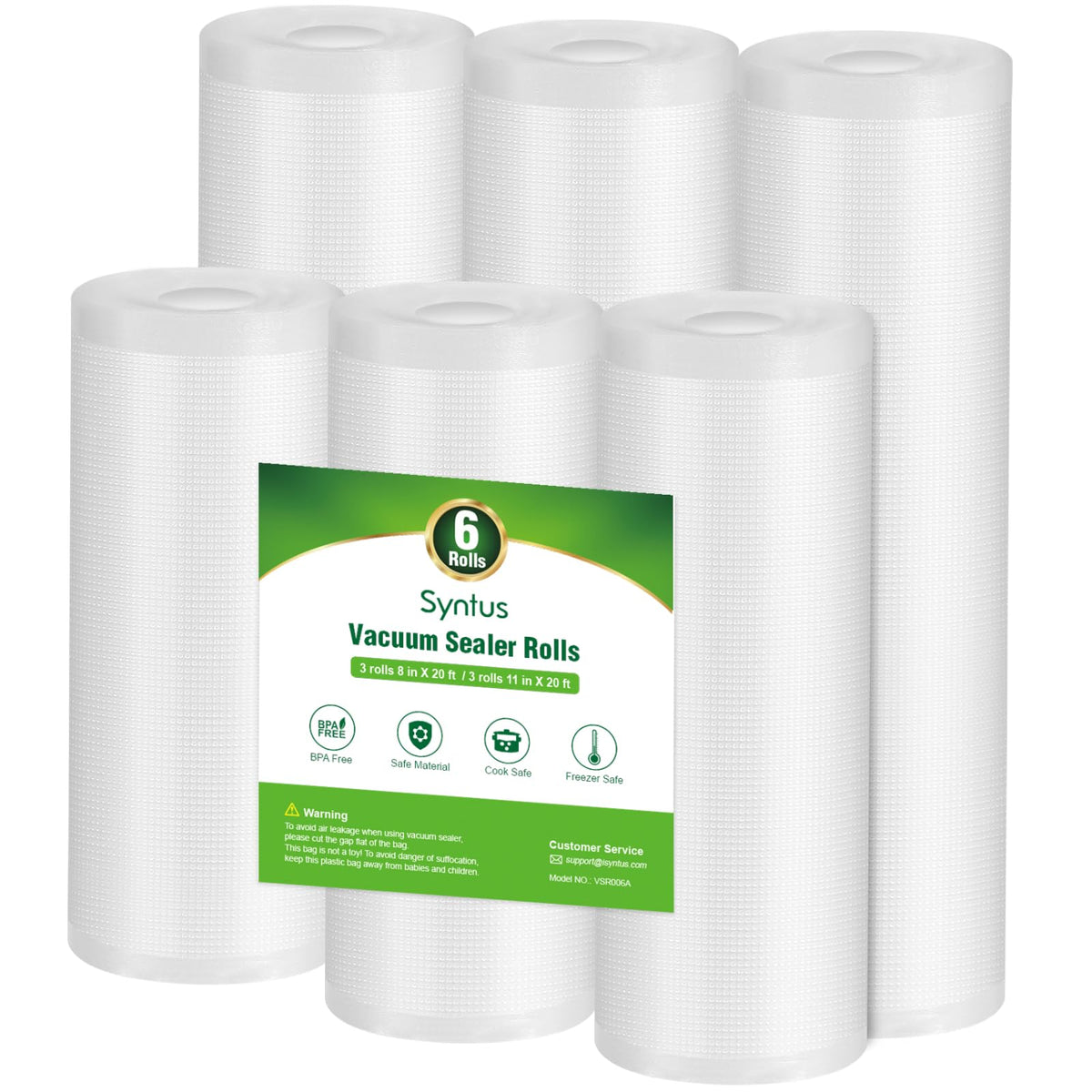 Syntus BPA-free vacuum bags for safe food storage