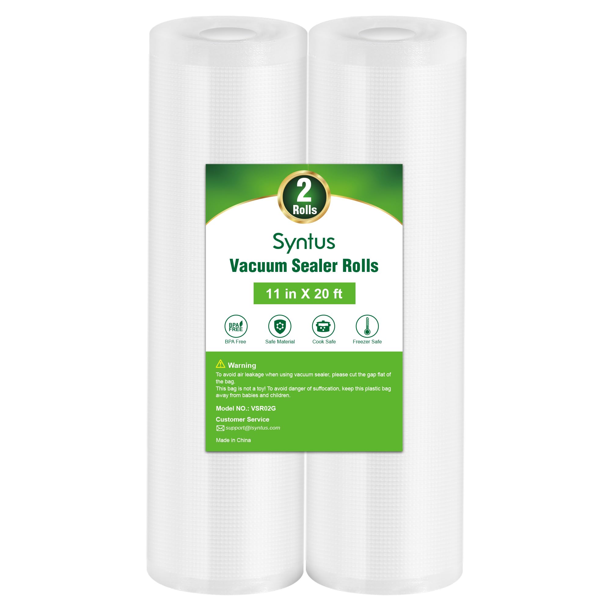 Syntus vacuum sealer bags roll in 11x20 size ideal for bulk meal storage.