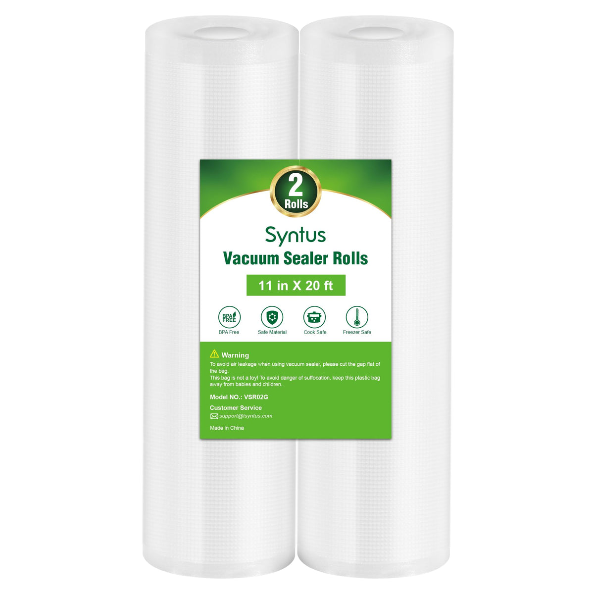 Syntus vacuum sealer bags roll in 11x20 size ideal for bulk meal storage.
