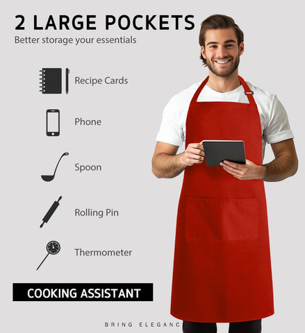 Syntus wide-coverage bib apron shields from chest to knee.