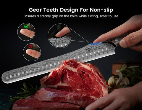 SYOKAMI brisket slicing knife precision blade enables ultra-thin roast slices