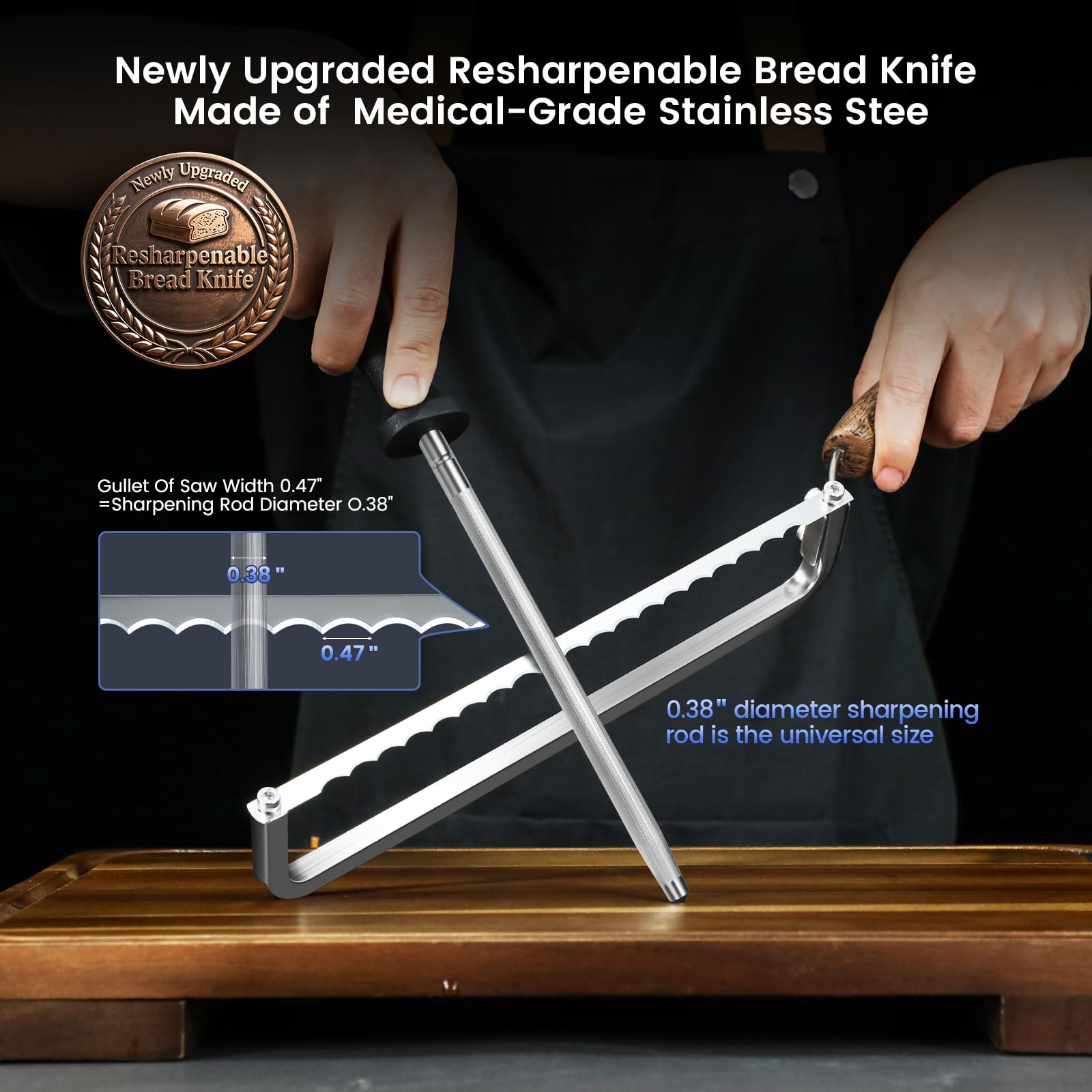 SYOKAMI easily resharpened edge with common sharpening rods