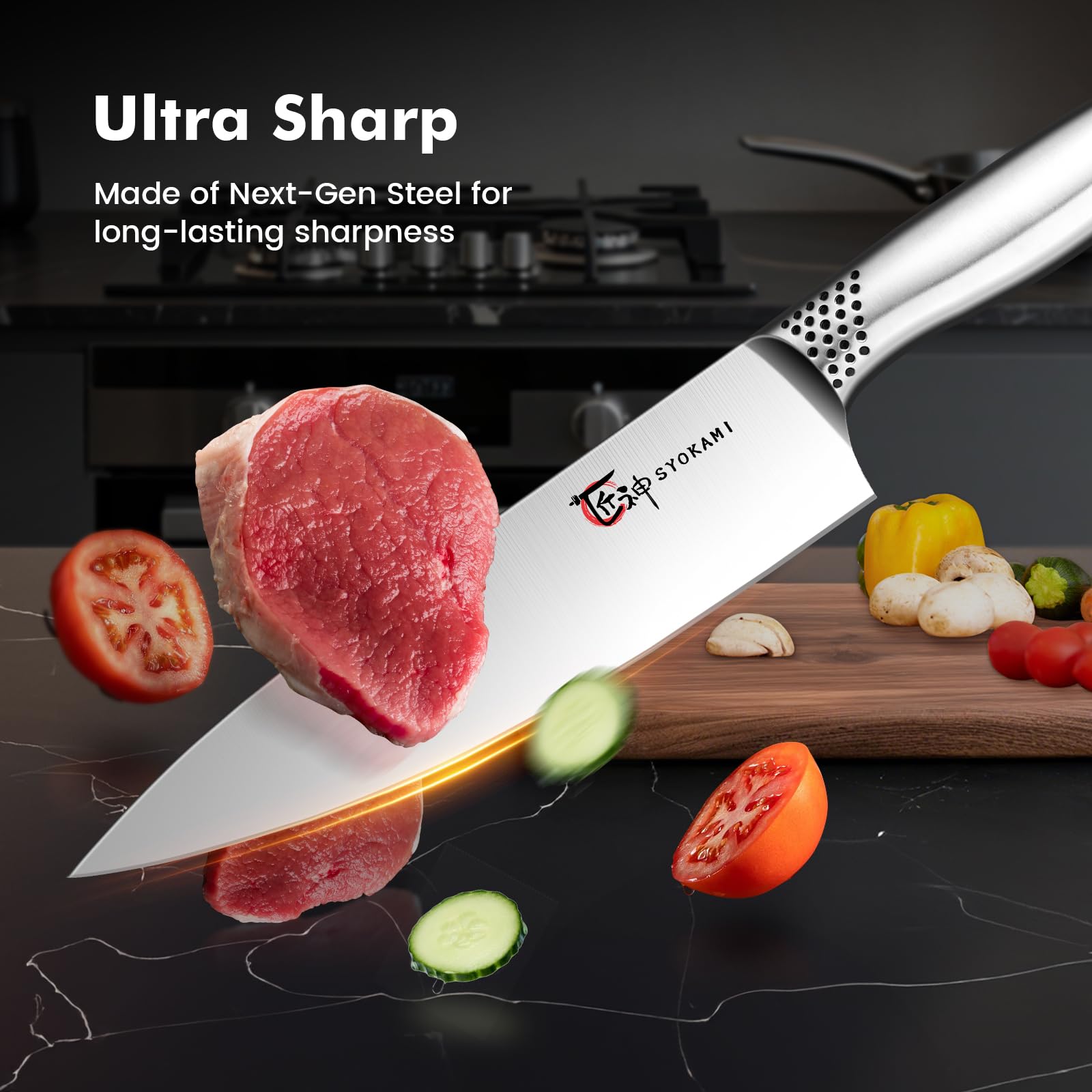 SYOKAMI ergonomic one-piece handle provides comfortable, non-slip grip.