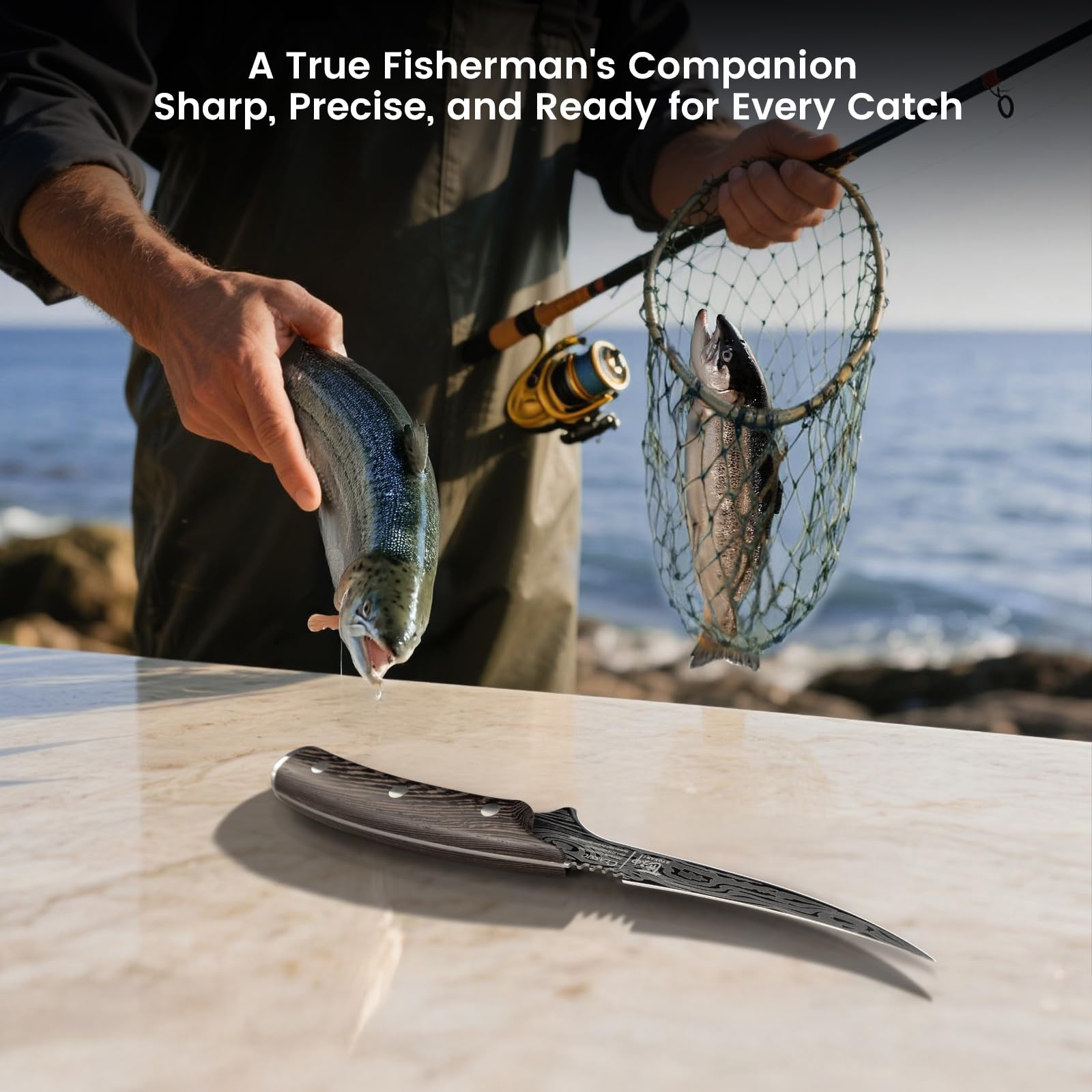 SYOKAMI fillet knife 0.43-inch blade suspension for cleaner prep.