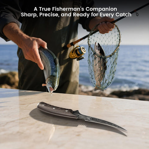 SYOKAMI fillet knife 0.43-inch blade suspension for cleaner prep.