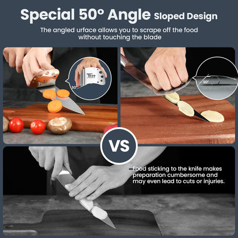 Stainless steel SYOKAMI guards protect nails and fingers during cutting tasks.