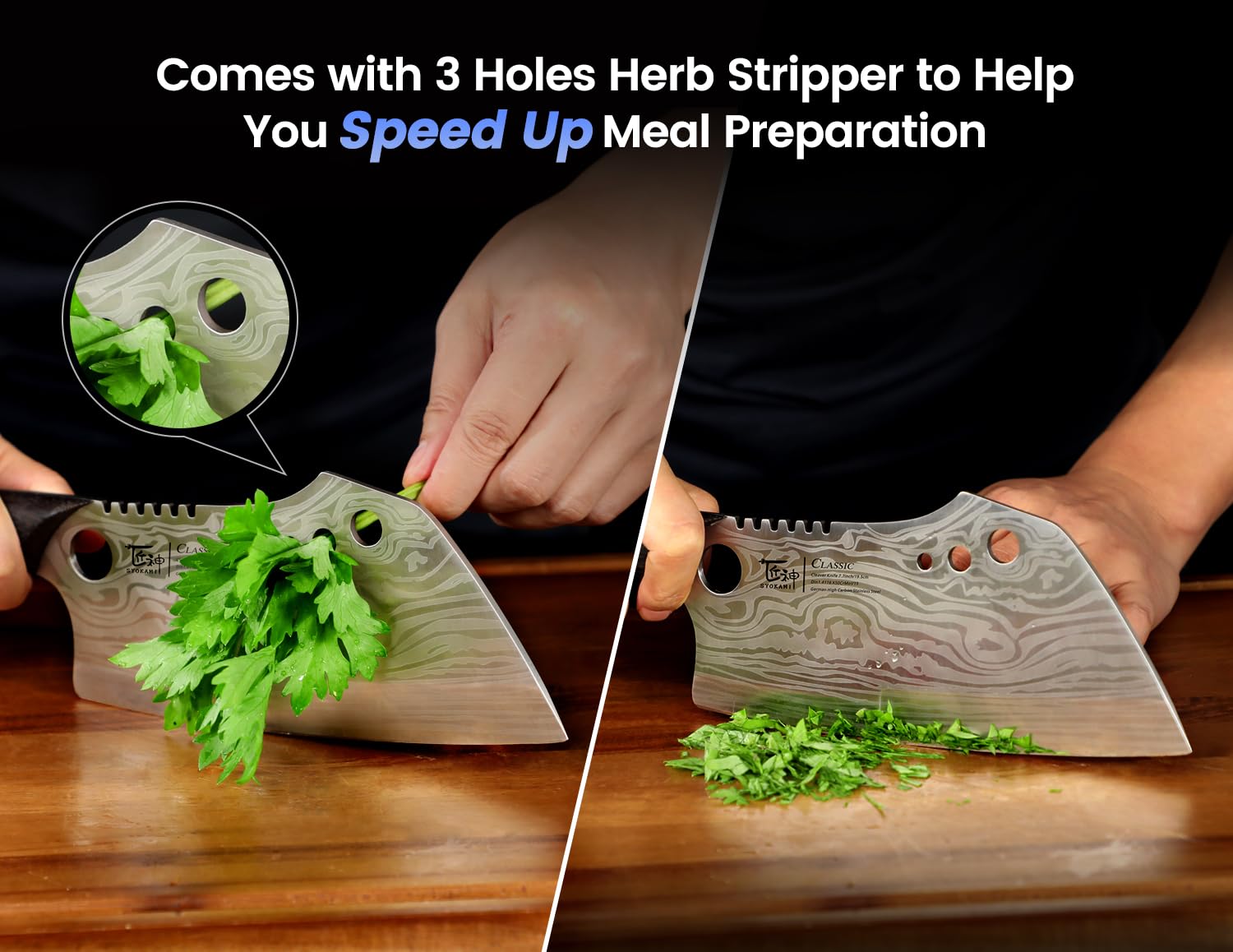 SYOKAMI herb stripper with 3 holes speeds herb prep and leaf peeling