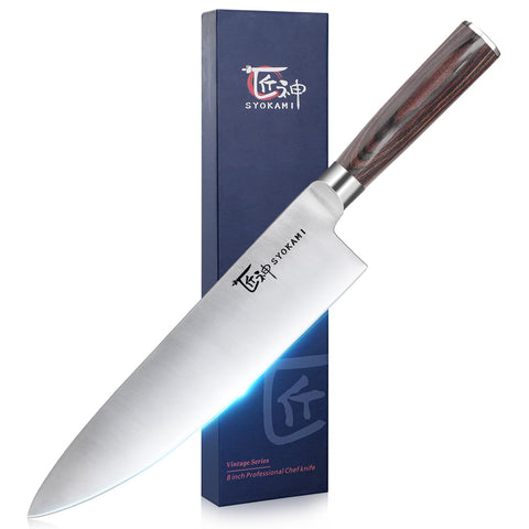 SYOKAMI Japanese Chef Knife 8-inch blade enables precise dicing and effortless slicing.