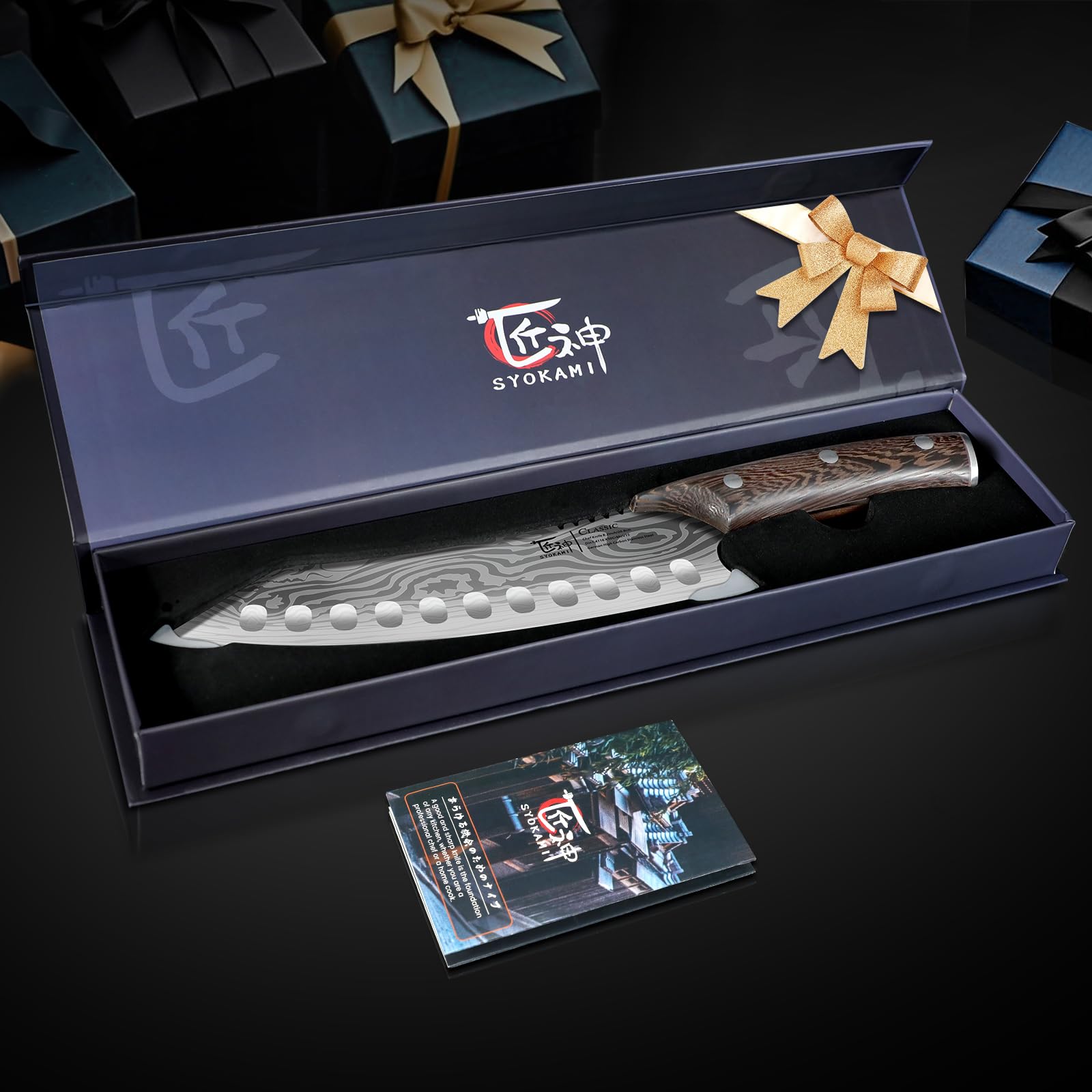 SYOKAMI FSC certified wood handle emphasizes sustainable craftsmanship and safe grip.