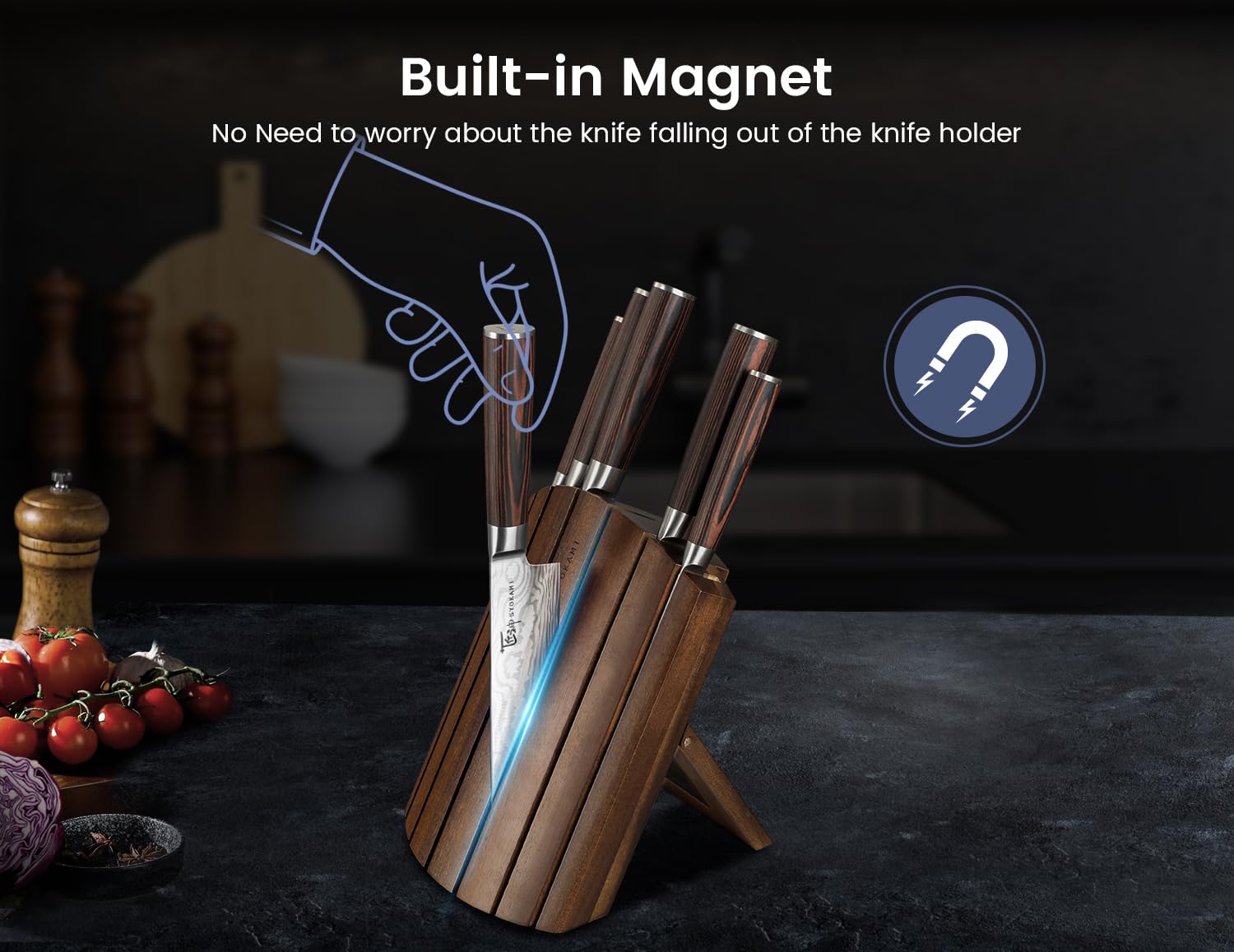 SYOKAMI knife set ergonomic handles reduce fatigue during long prep sessions.