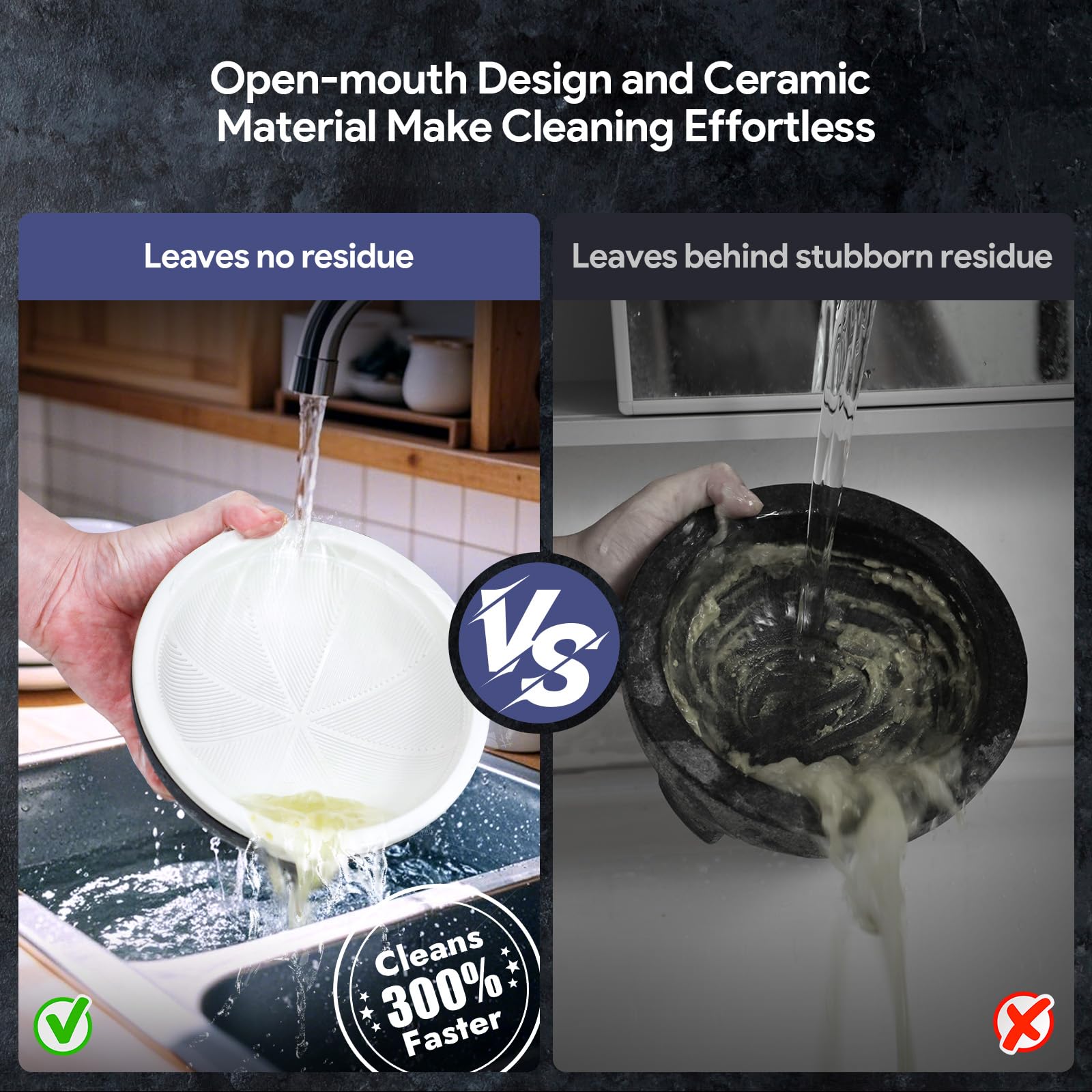 SYOKAMI lightweight ceramic mortar easy to hold and maneuver during grinding.