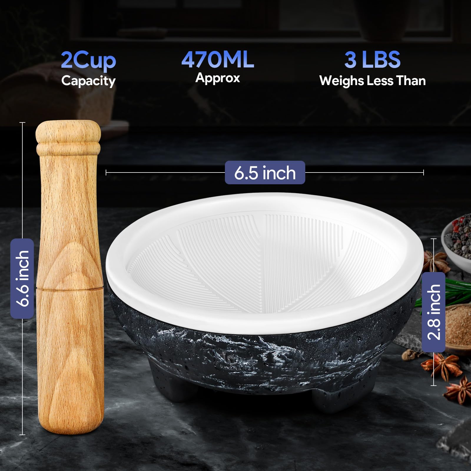 SYOKAMI marble-look finish adds a stylish touch to kitchen decor.