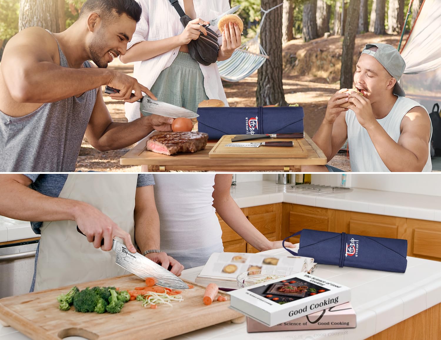 SYOKAMI pakkawood-handle closeup showing ergonomic grip for comfortable prep.