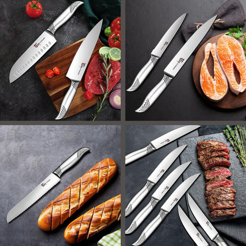 SYOKAMI included sharpener keeps edges finely honed for daily prep.