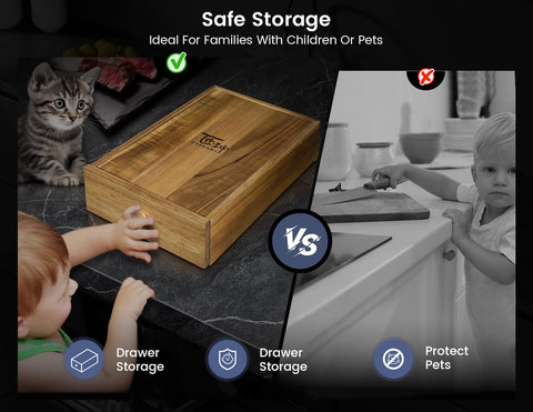 SYOKAMI full-tang wood-handle knife demonstrates balanced weight and durable construction.