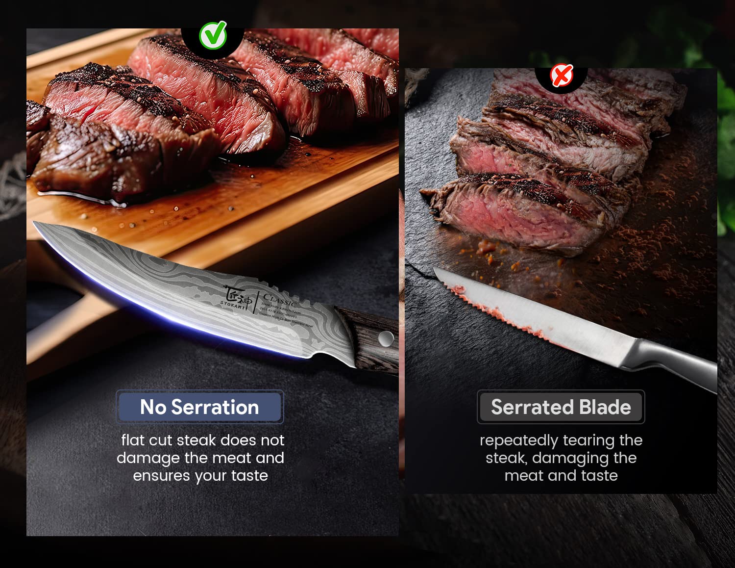 SYOKAMI knives offer a non-slip grip for safer cutting, even when hands are wet