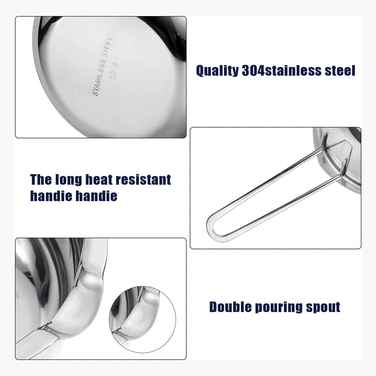 Sysmie double boiler front hook prevents sliding during use.