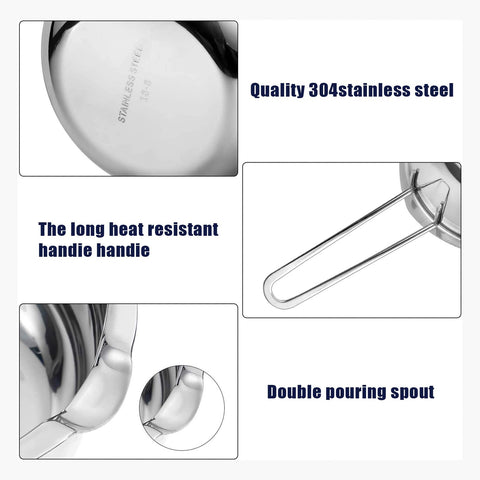 Sysmie double boiler front hook prevents sliding during use.