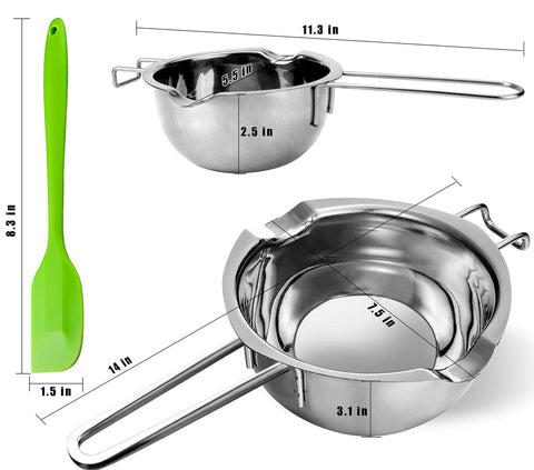 Sysmie double boiler 1000ml large capacity for melting large batches.