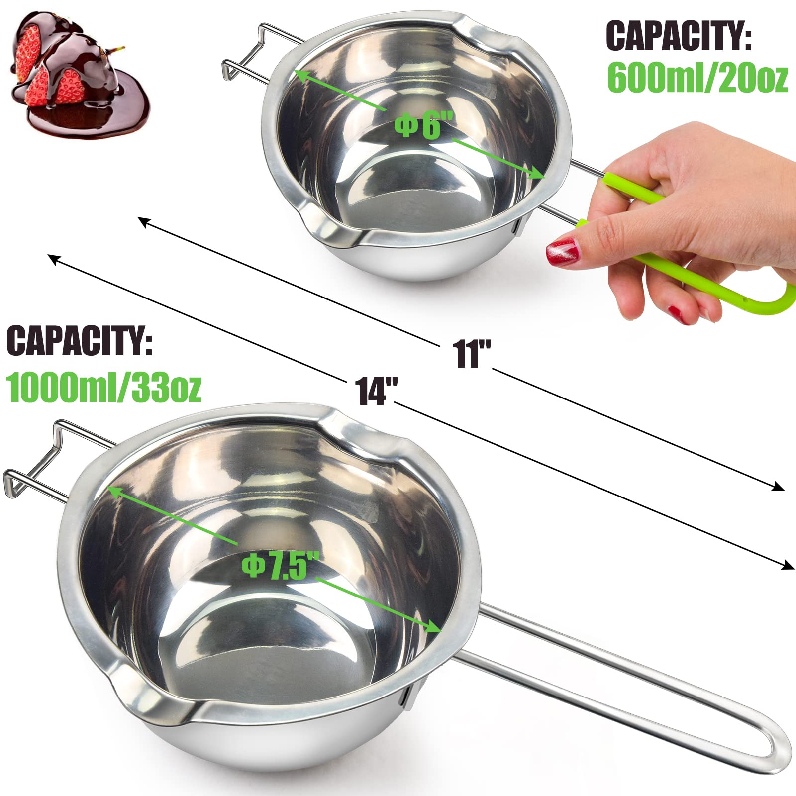Sysmie double boiler set 600ml ideal for small-batch sauces and melts