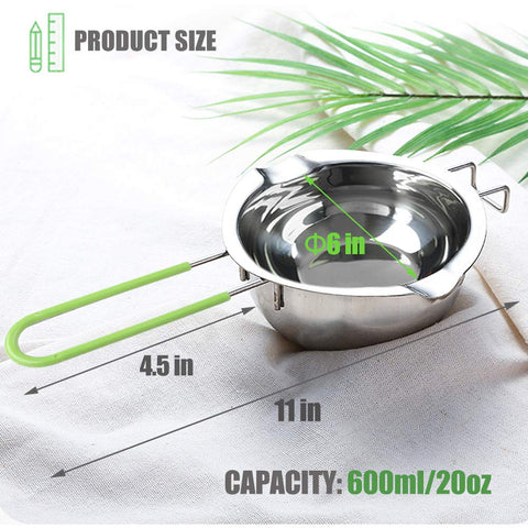 Sysmie double boiler with dual pour spouts for precise pouring