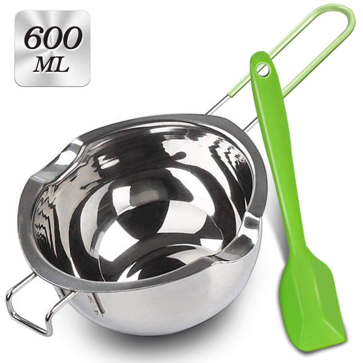 Sysmie stainless steel double boiler with 600ml capacity for gentle chocolate melting