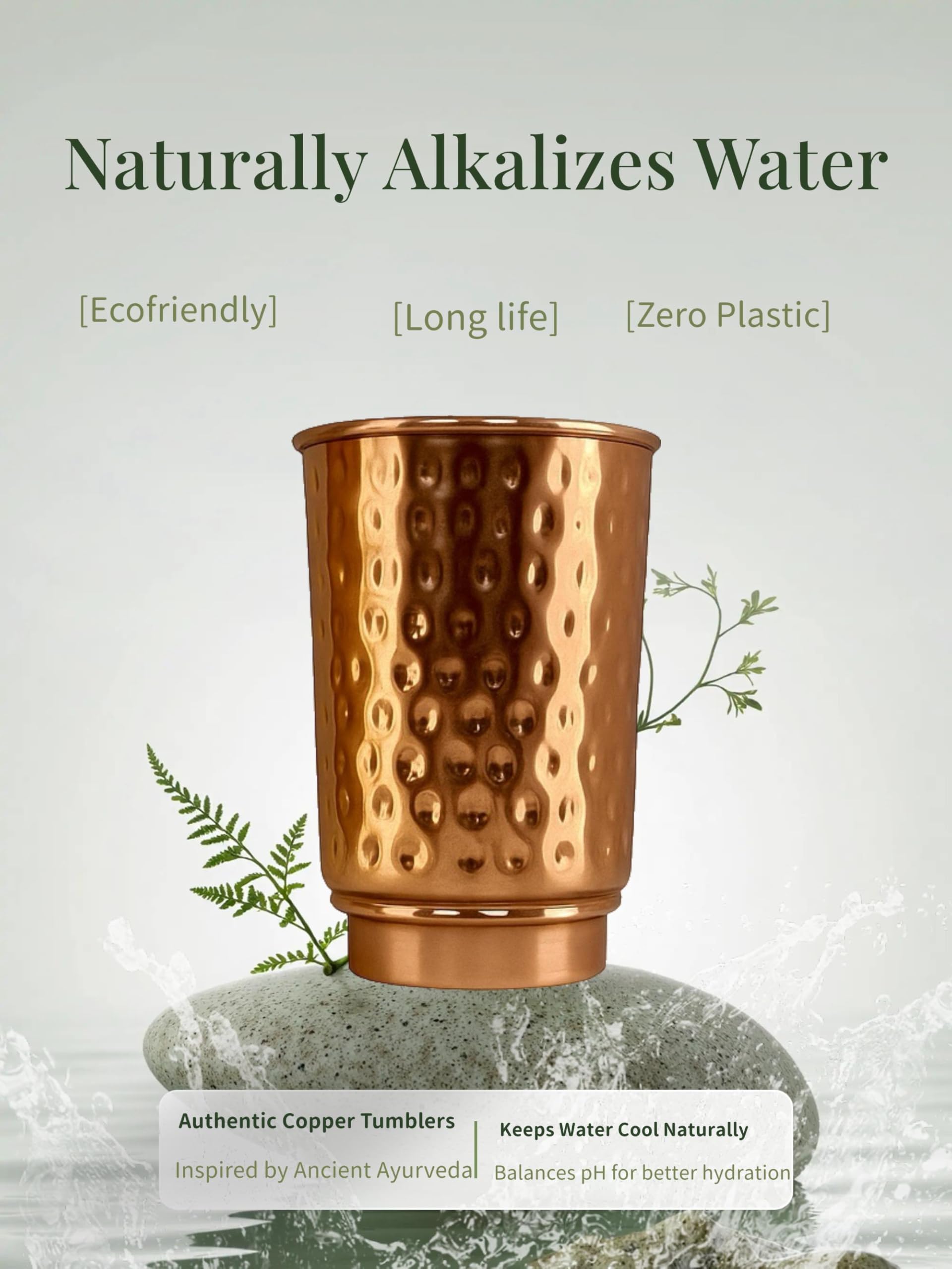 SYTH handcraftsmanship of copper tumbler by Indian artisans