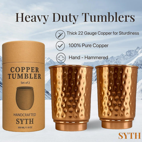 SYTH copper tumbler with rust-resistant finish maintains shine over time