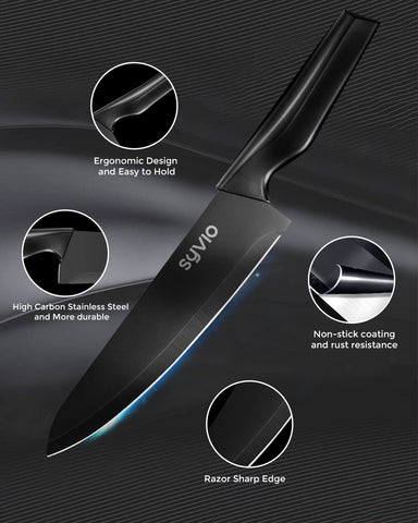 Syvio 8-inch bread knife with serrated edge for crusty loaves