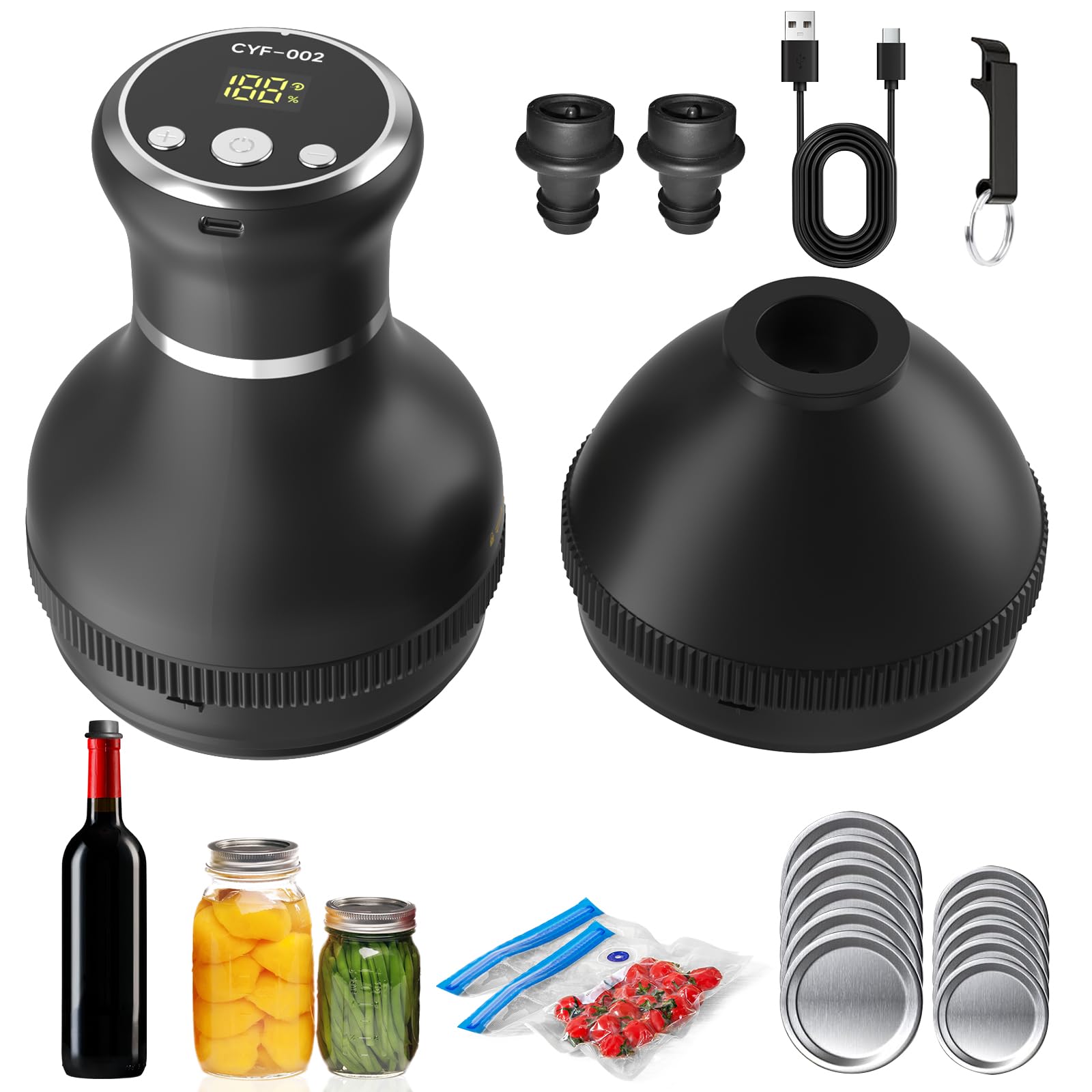 SZDTCF electric mason jar vacuum sealer seals jars airtight for freshness.