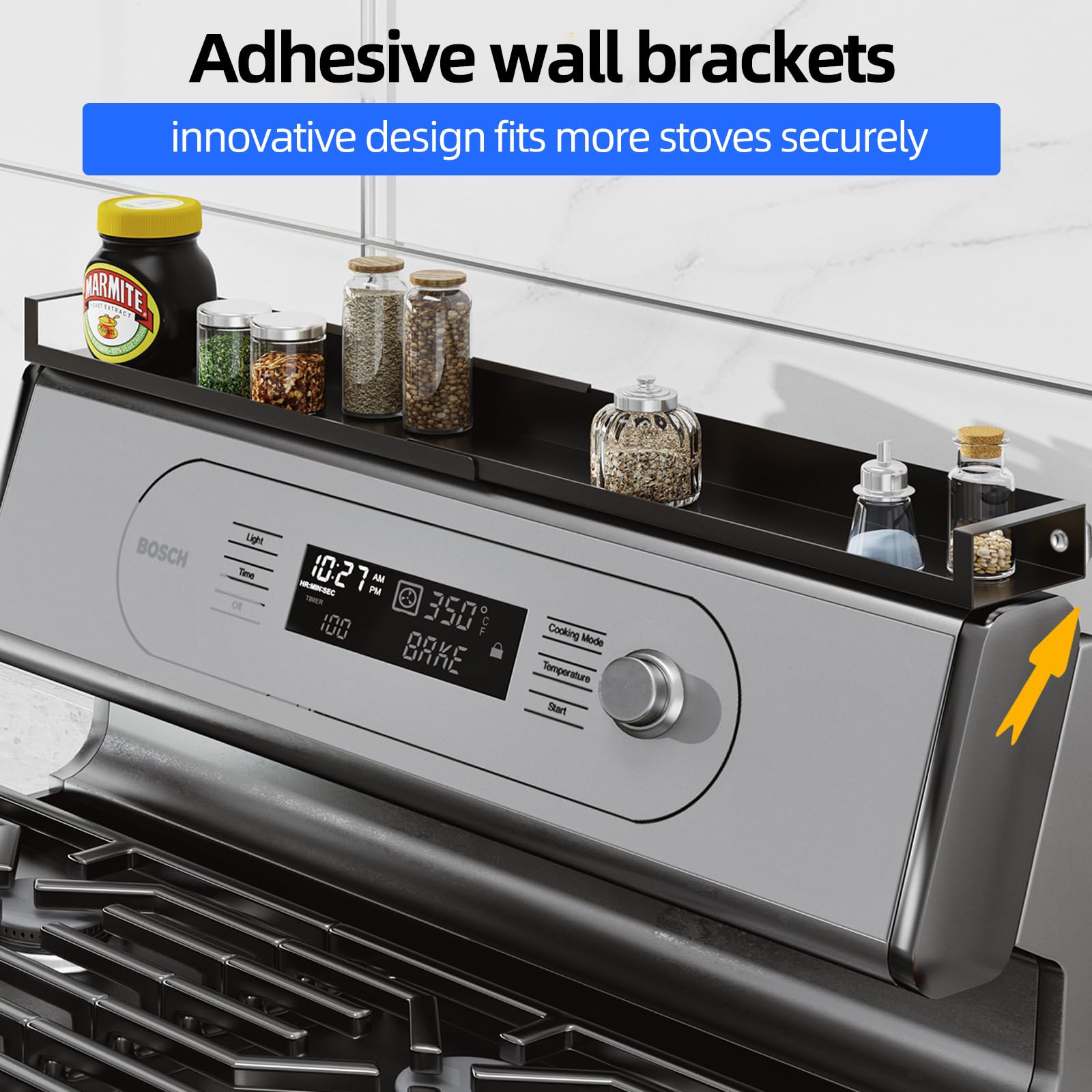 SZJHXIN adjustable shelf with four magnets secures condiments.