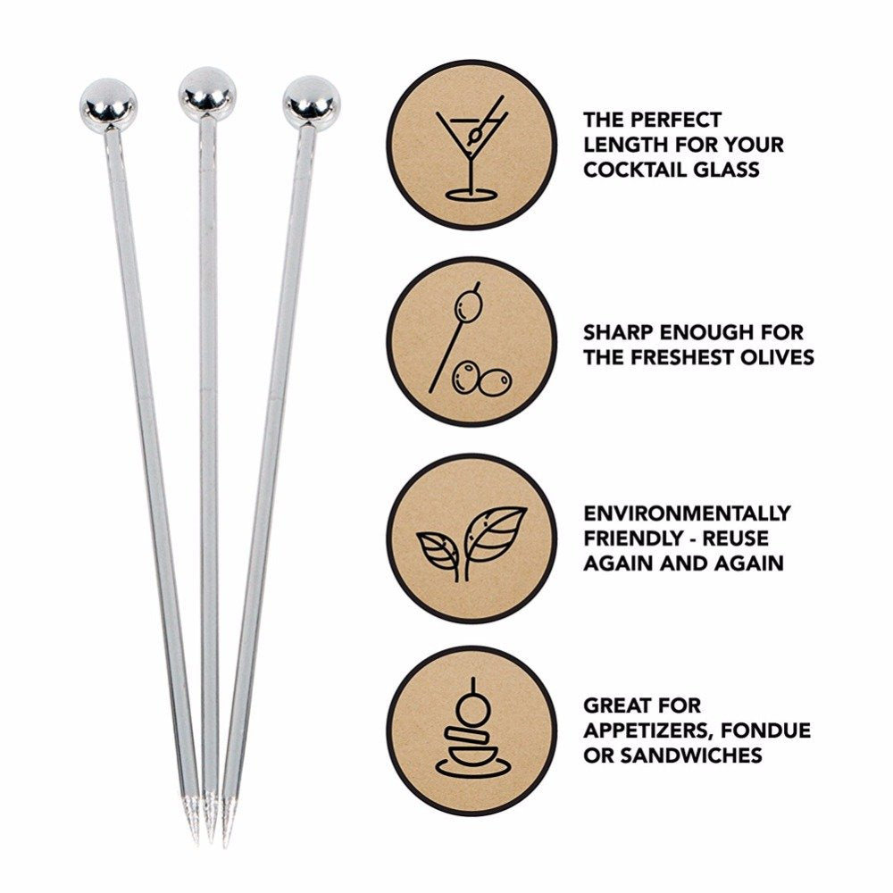 SZLFSX ball-top design cocktail picks for easy grip.