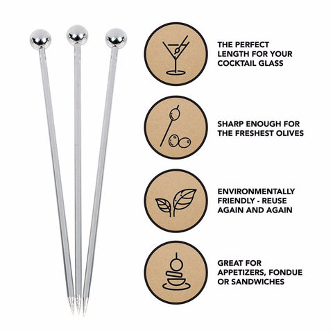 SZLFSX ball-top design cocktail picks for easy grip.