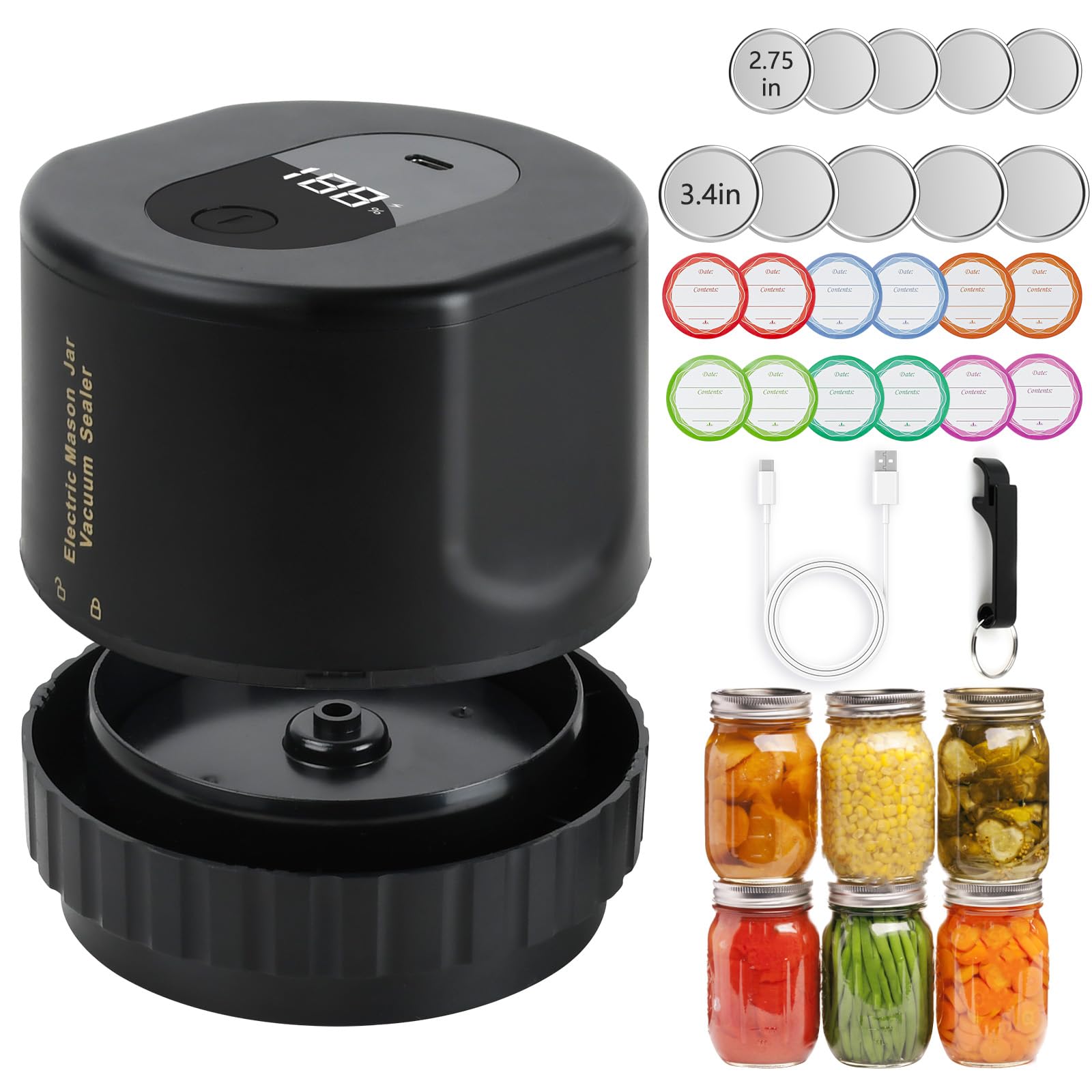 SZO Mason Jar Vacuum Sealer in action sealing jars for freshness