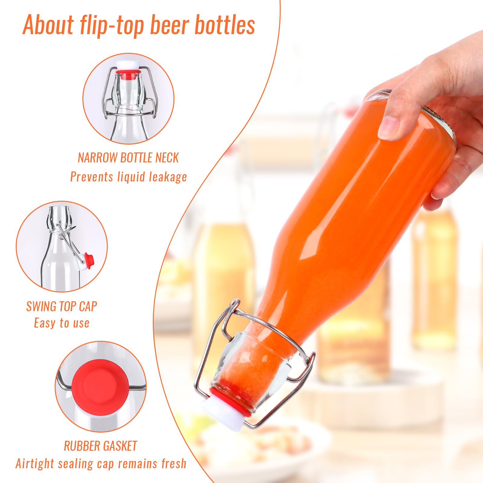 SZUAH clear glass bottle highlighting transparent visibility for drinks and infusions.