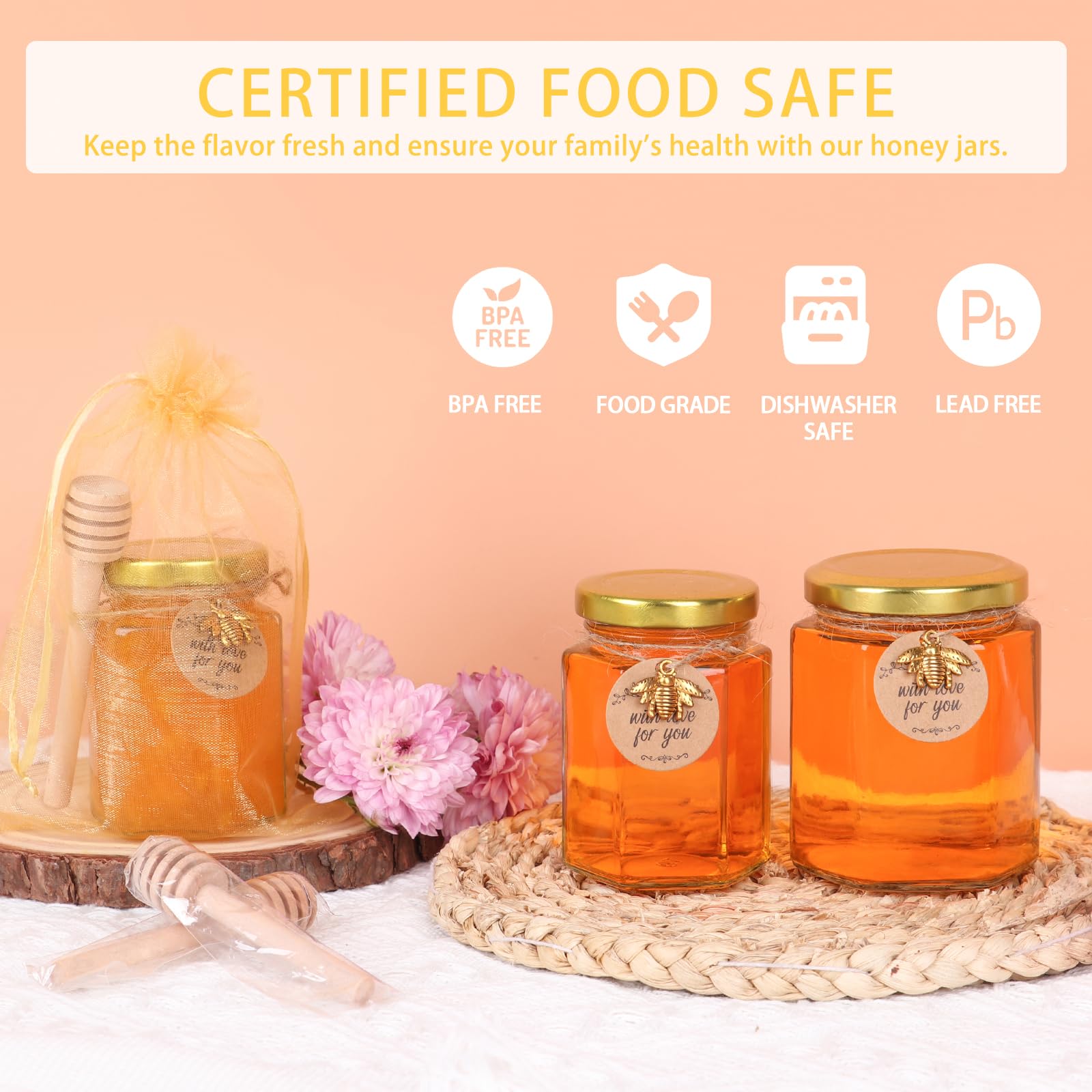 SZUAH transparent jar helps identify honey, jam, or spices.